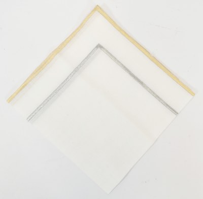 20" Sq Silver and Gold Edge Cloth Napkin