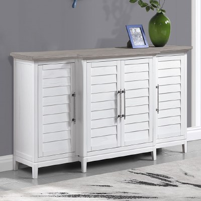 62" Gray and White Four Shutter Door Cradenza