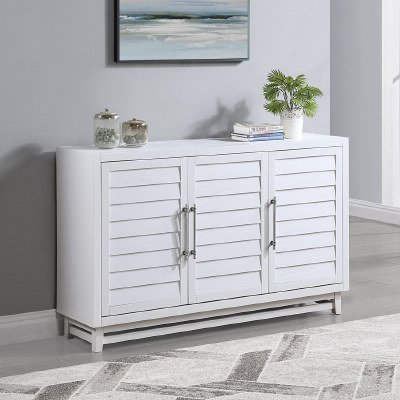 54" Distressed White Three Shutter Door Cradenza