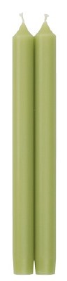 Pair of Two 12" Moss Green Taper Candles