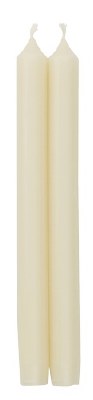 Pair of Two 10" Ivory Taper Candles
