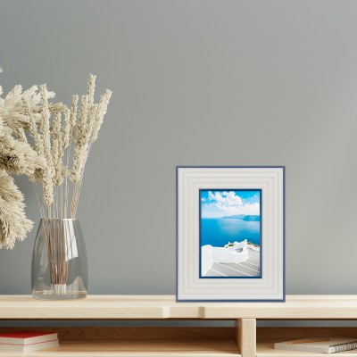 5" x 7" Blue and White Rope Picture Frame