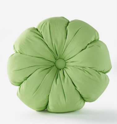Bright Green Flower Shaped Decorative Pillow