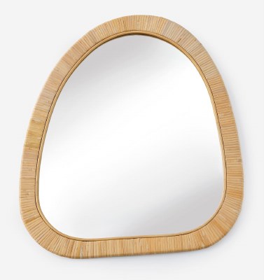 16" x 14" Natural Rattan Wavy Mirror
