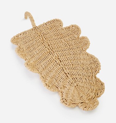 Natural Woven Palm Leaf Shape Tropical Tray
