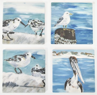 Set of Four Sea Birds Ceramic Coasters