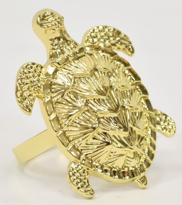 Gold Toned Sea Turtle Napkin Ring