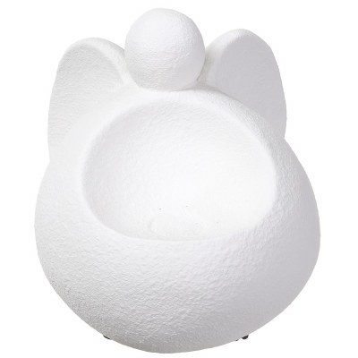 7" White Modern Angel Candleholder
