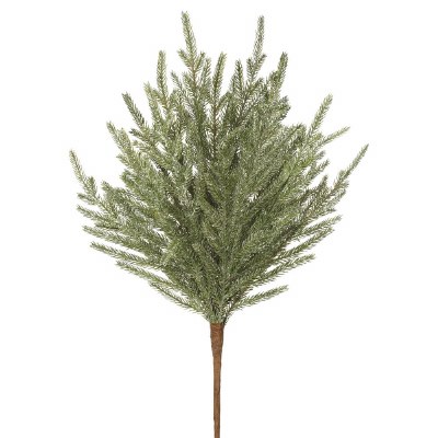 20" Faux Green and Gray Cypress Pine Spray