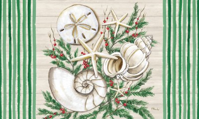 18" x 30" Coastal Christmas Sea Shells Doormat
