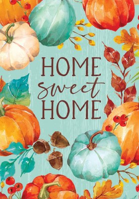 18" x 12" "Home Sweet Home" Pumpkin Border Mini Fall & Thanksgiving Garden Flag