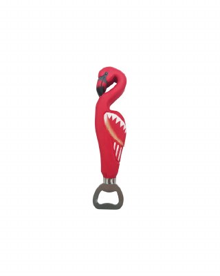 Pink Wood and Metal Flamingo Bottle Opener