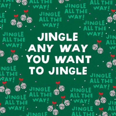 5" Square "Jingle Any Way You Want to Jingle" Christmas Beverage Napkins