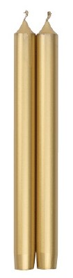 Pair of Two 12" Gold Taper Candles