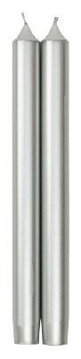 Pair of Two 10" Silver Taper Candles