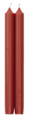 Pair of Two 10" Spice Red Taper Candles