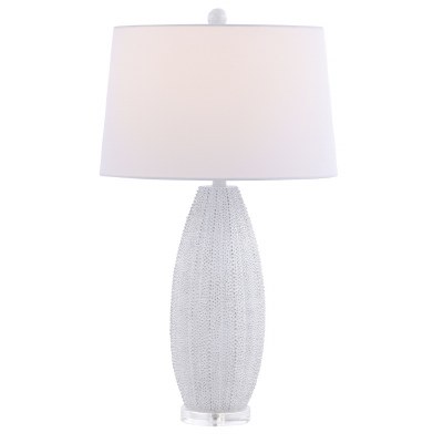 30" Distressed White Sea Urchin Table Lamp