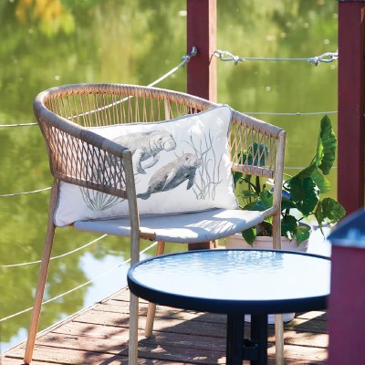 12" x 21" Two Manatees Indoor/Outdoor Decorative Coastal Pillow