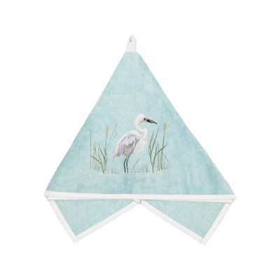 25" Sq White Egret Terry Towel
