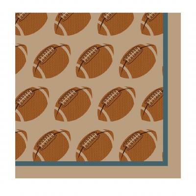 5" Square Fall Footballs Beverage Napkins