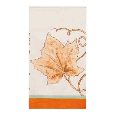 8" x 5" Orange Leaf Bright & Thankful Fall & Thanksgiving Guest Towels