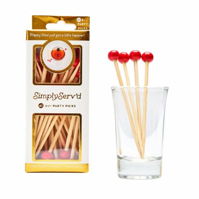 Pack of 40 4" Red Bead Tipped Picks