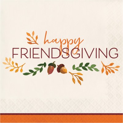 6.5" Square "Happy Friendsgiving" Fall & Thanksgiving Lunch Napkins
