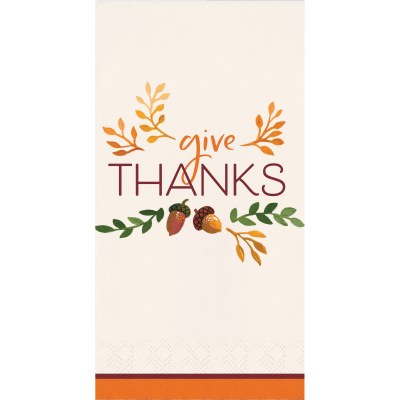 8" x 5" "Give Thanks" Fall & Thanksgiving Guest Towels