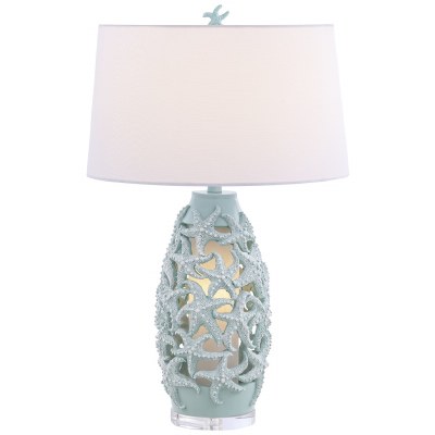 30" Seaglass Starfish Night Light Table Lamp