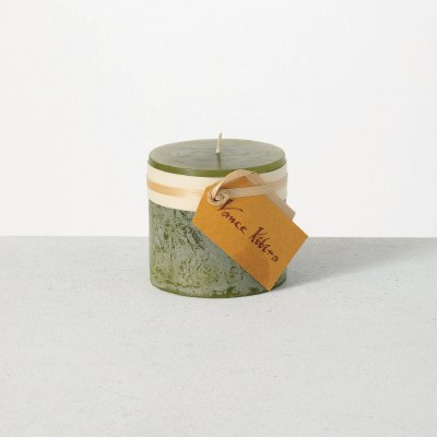 3" x 3" Moss Pillar Candle