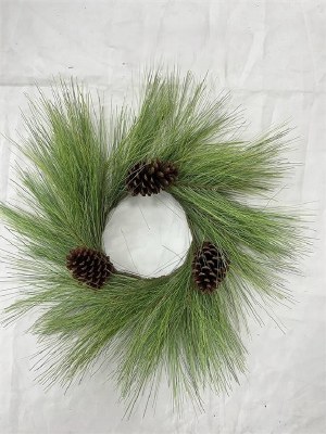 6" Opening Faux Long Pine Needle Candle Ring