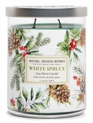 14 Oz White Spruce Fragrance Glass Candle Jar