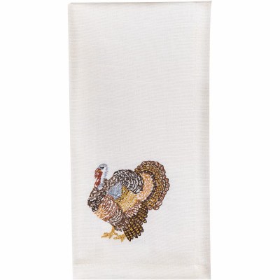 20" Sq Embroidered Turkey Cloth Fall & Thanksgiving Napkin