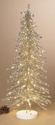 24" LED Gold Tinsel Tree