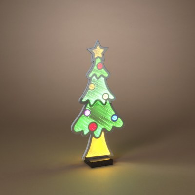 17" Multicolor Christmas Tree Infinity Light