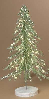 16" LED Green Tinsel Tree