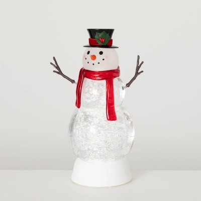 12" LED Clear Shimmering Snowman Water Globe