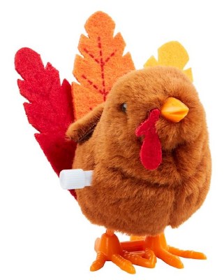 4" Three Feather Wind Up Felt Tukey Figurine by Mud Pie