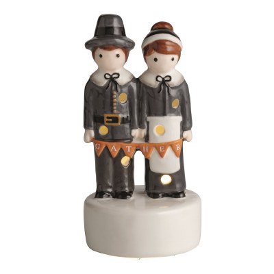 5" LED Ceramic Pilgrims Decorative Dish Sitter by Mud Pie