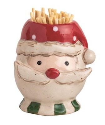 3" Ceramic Santa Head Toothpick Holder by Mud Pie
