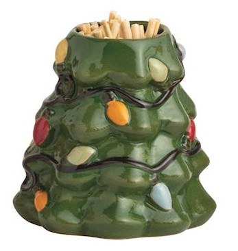 3" Ceramic Christmas Tree Toothpick Holder by Mud Pie