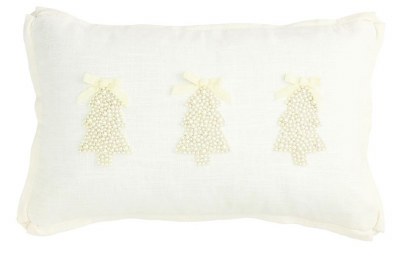 12" x 20" Three Faux Pearl Christmas Trees Decorative Christmas Pillow by Mud Pie