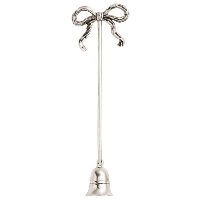 9" Distressed Silver Bow Candle Snuffer by Mud Pie