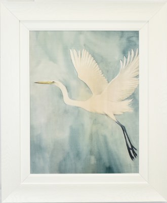 36" x 30" Island Spectator 2 Coastal Gel Textured Print in a White Frame