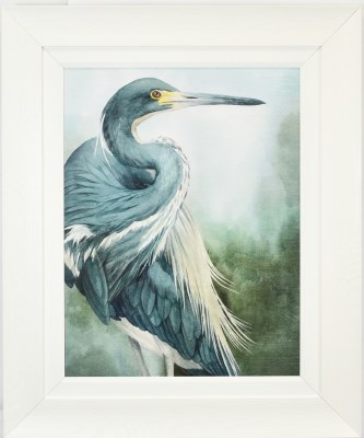 36" x 30" Bayou King 1 Coastal Gel Textured Print in a White Frame