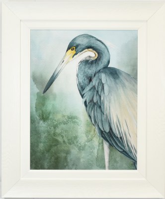 36" x 30" Bayou King 2 Coastal Gel Textured Print in a White Frame