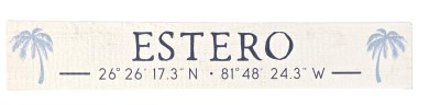 8" x 46" Estero Latitude and Longitude Plaque