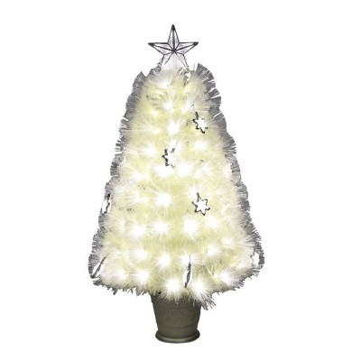 36" LED White Fiber Optic Christmas Tree