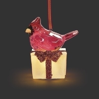 3" LED Cardinal on a Box Ornament