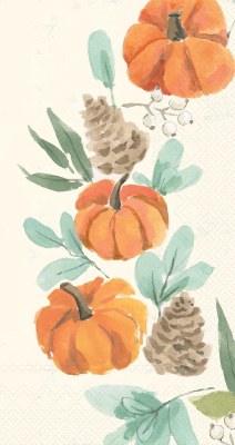 8" x 5" Harvest Pumpkins Fall & Thanksgiving Guest Towels